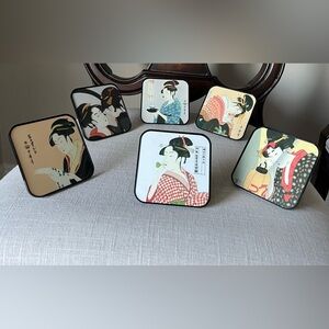 NWOT a set of traditional print coasters/decors+a bonus ashtray